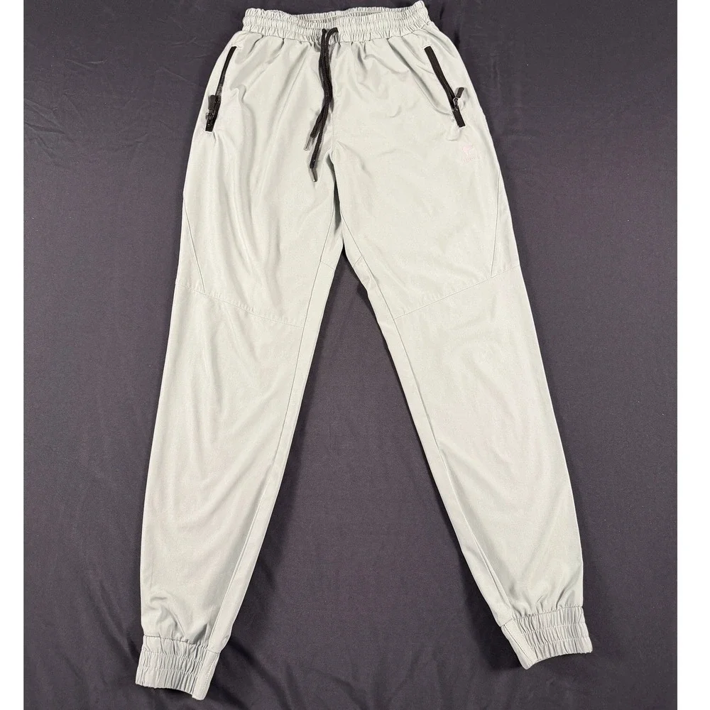 Sport-Tek Sage Green Lightweight Joggers Elastic Waist Zipper Pockets‎ Mens S